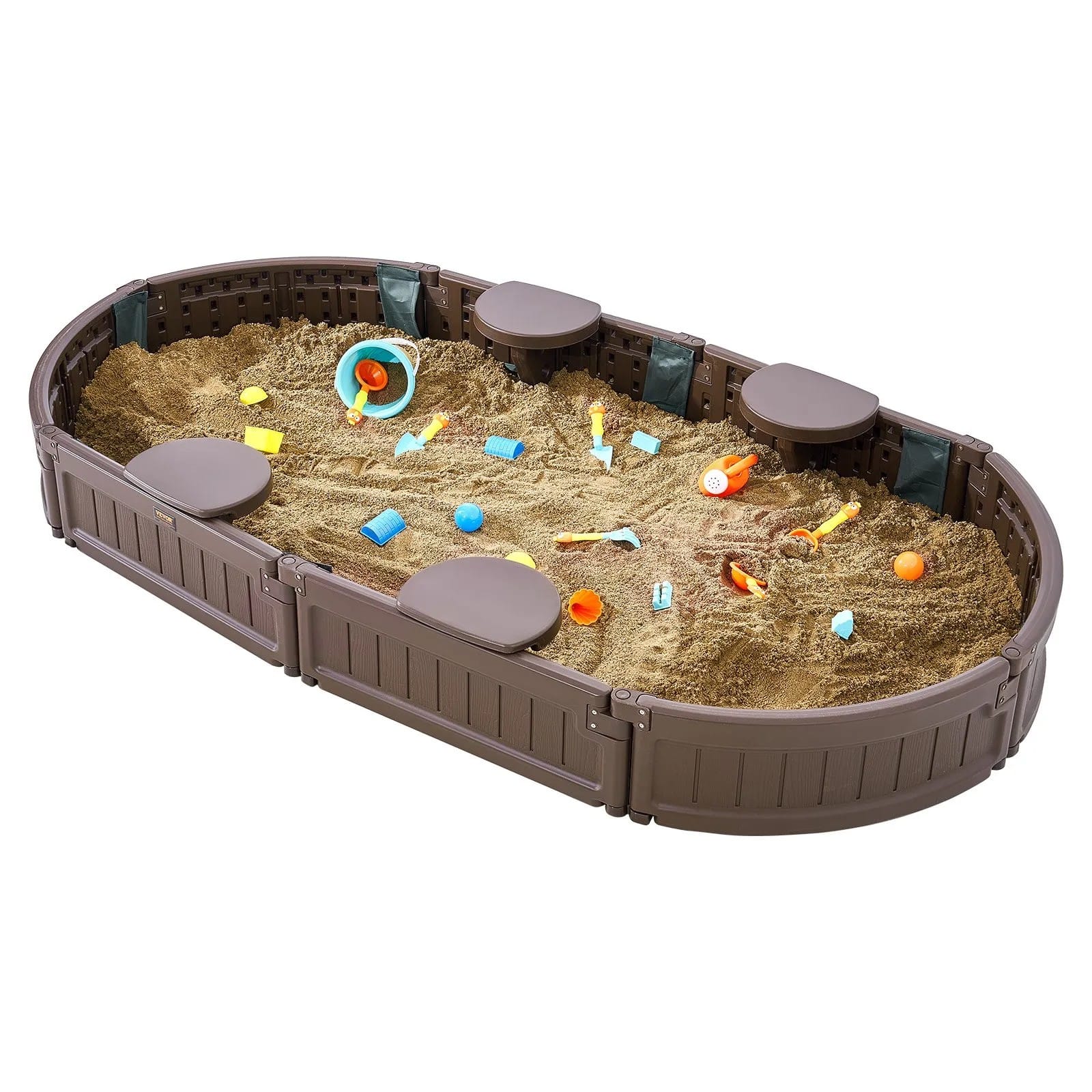 Sandkasten Outdoor 4 Sitzplätze mit Bodenmatte – für Kinder