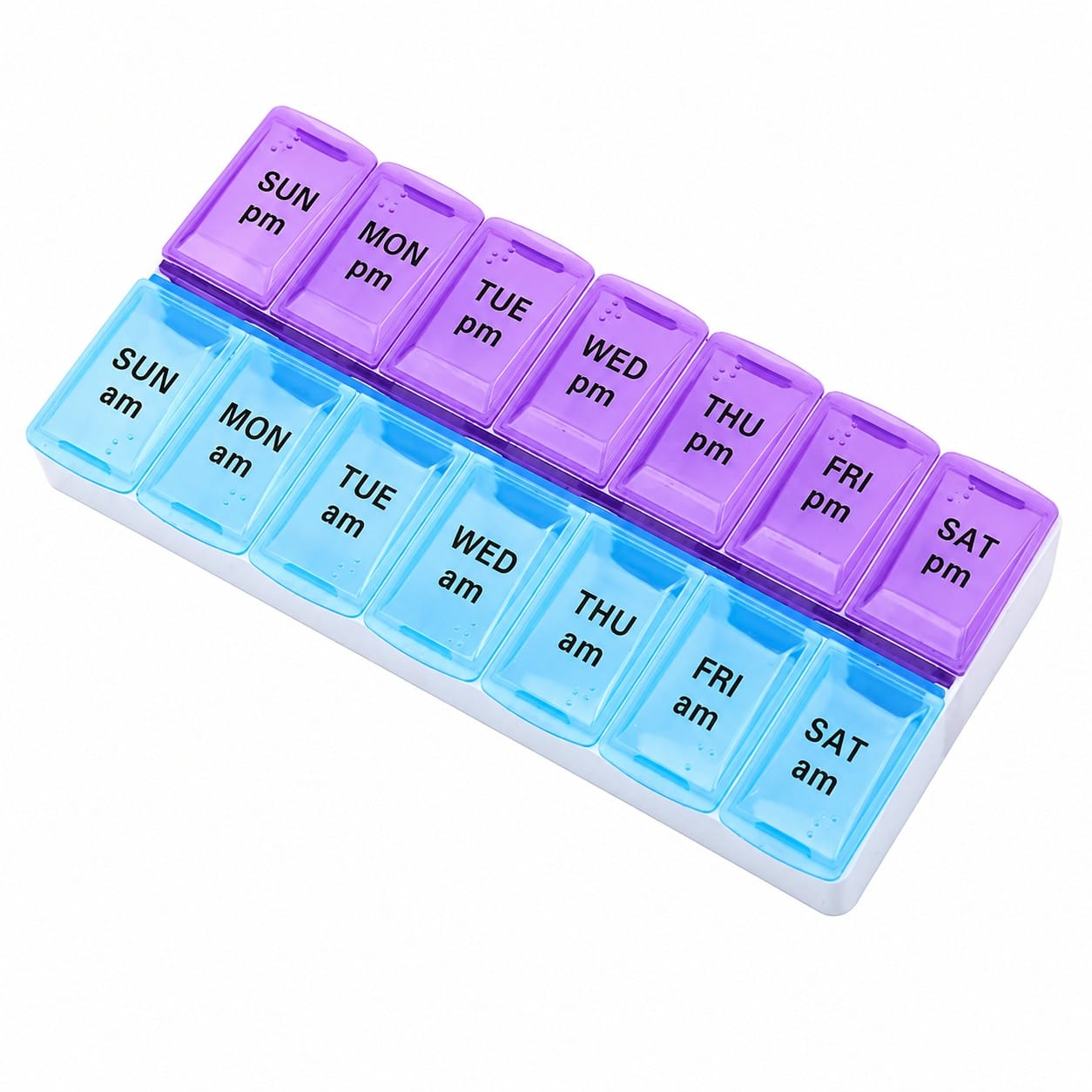 7 Tage Tablettenbox AM PM – Pillendose mit 14 Fächern für Medikamente & Vitamine