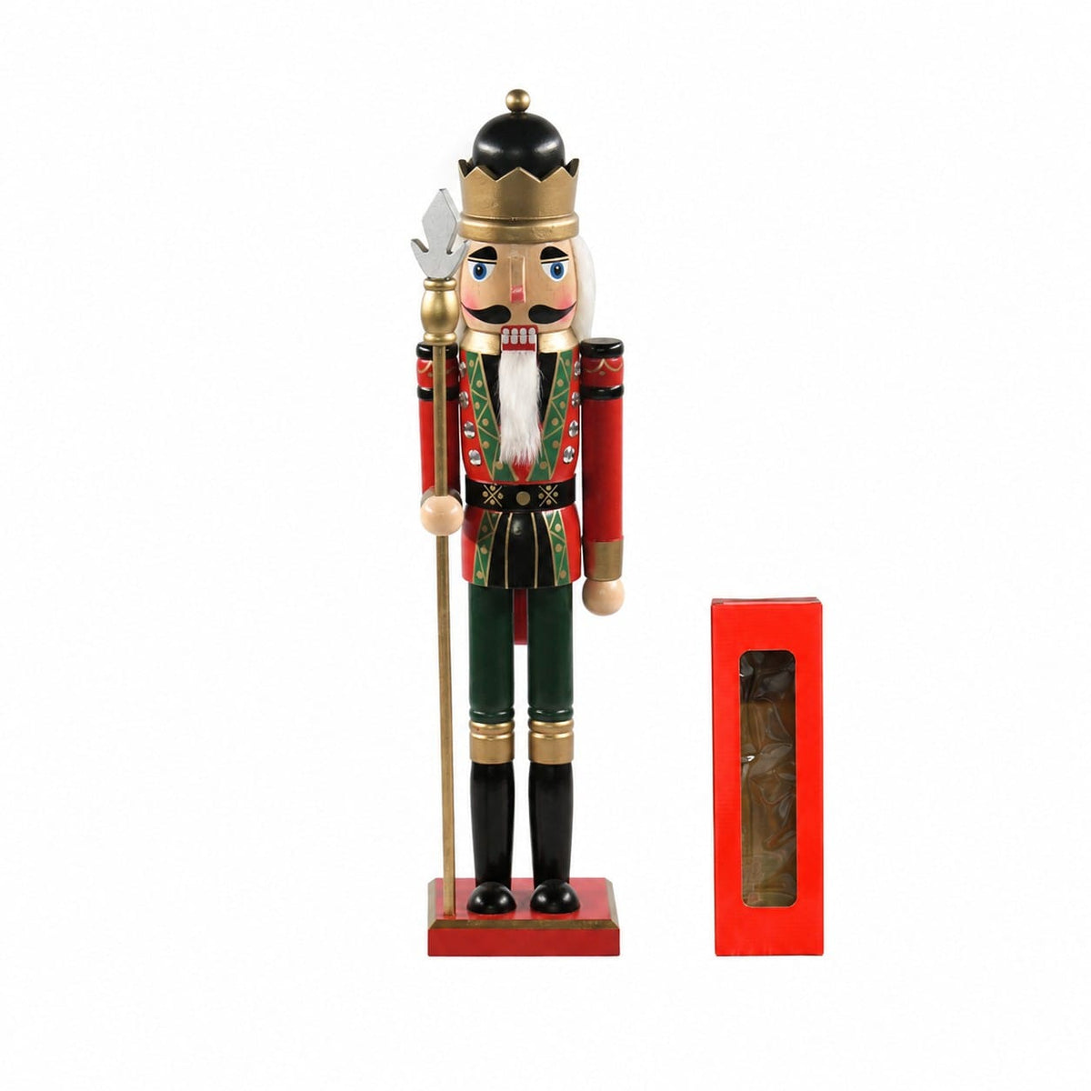 Edler Nussknacker aus Holz – 50 cm grosser Weihnachtsmann als festliche Weihnachtsdekoration