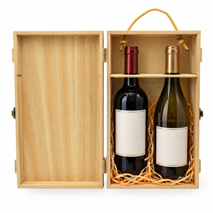 Weinkiste aus Holz für 2 Flaschen «In vino veritas»