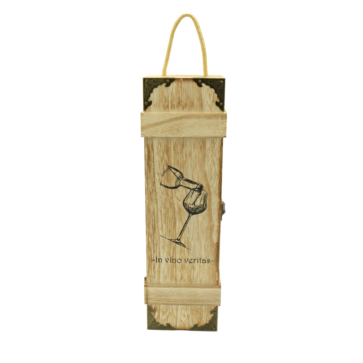 Weinkiste aus Holz für 1 Flasche «In vino veritas»