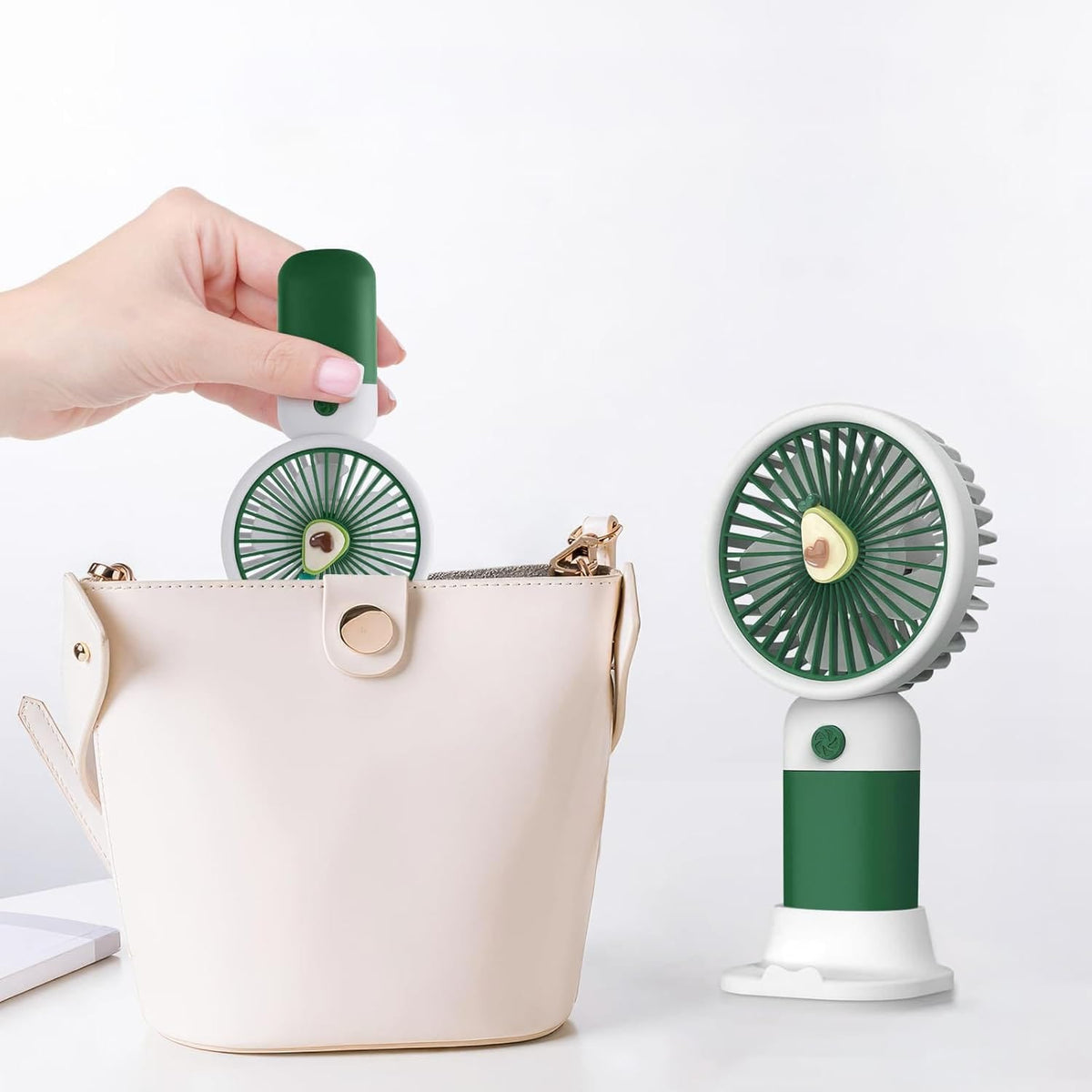 Mini Handventilator akkubetrieben – Avocado Design – Ansicht 4