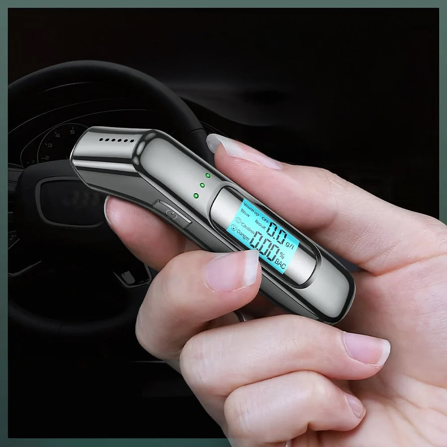 Digitaler Alkoholtester mit LCD-Display – ohne Mundstück & USB-C aufladbar