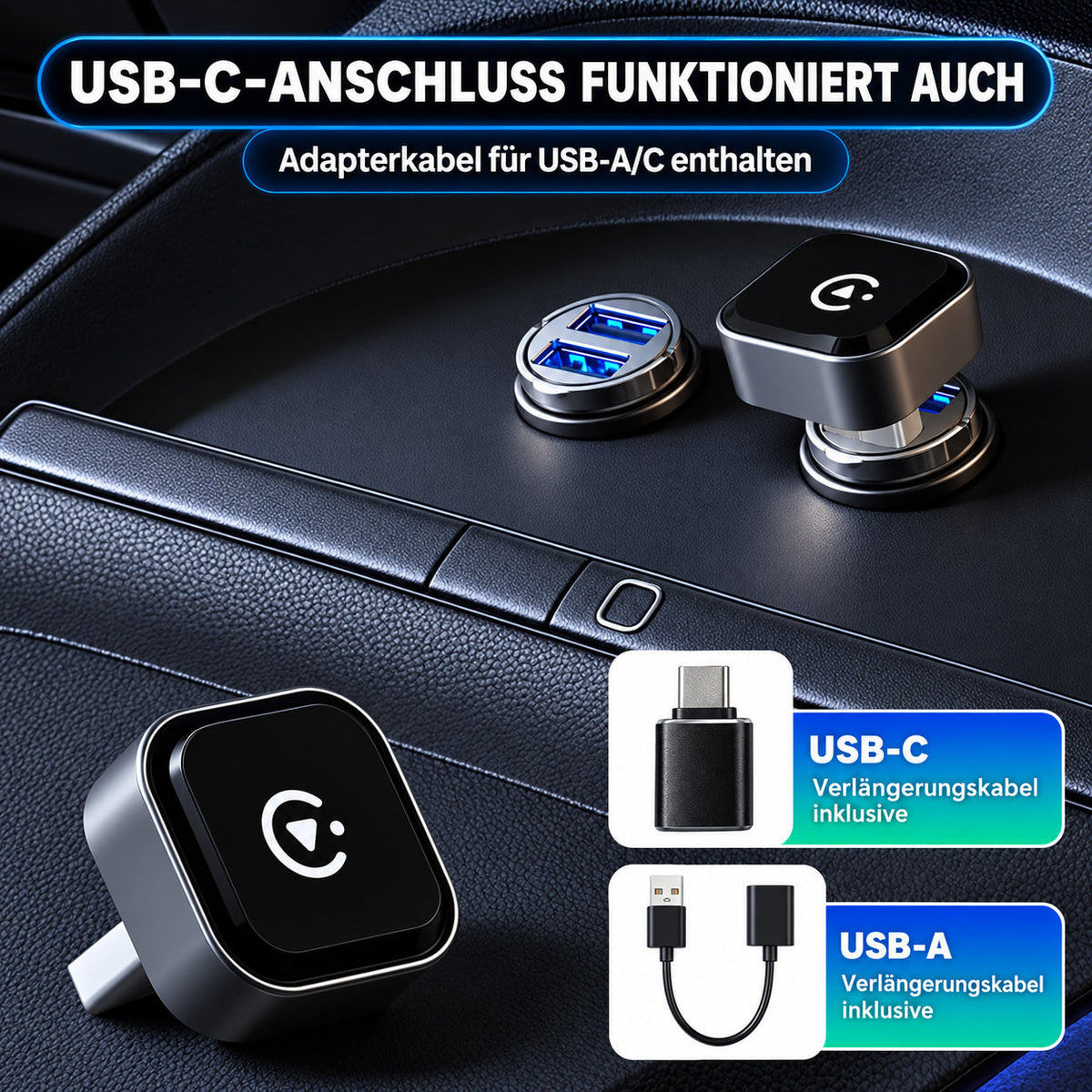 Adaptateur CarPlay et Android Auto sans fil