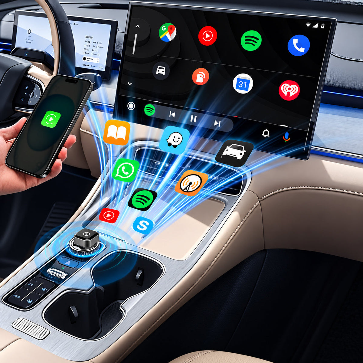 Adaptateur CarPlay et Android Auto sans fil