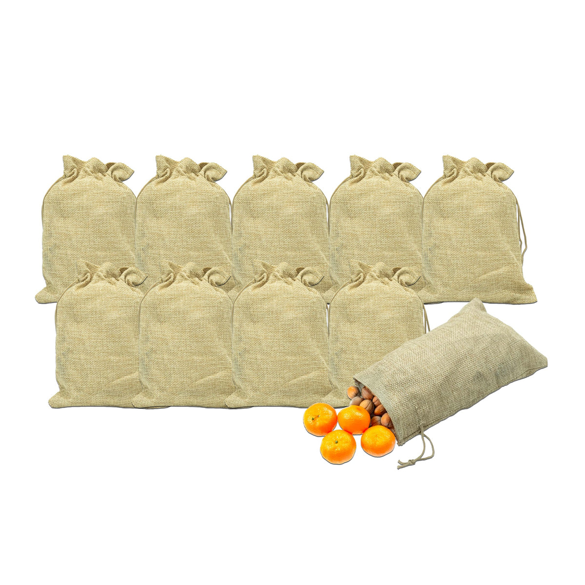 Chlaus-Säcke aus Jute 10er Set – 20 x 15 cm, für Samichlaus & Advent